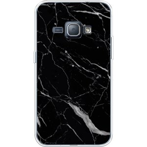 Силиконовый чехол на Samsung Galaxy J1 2016 / Самсунг Галакси Джей 1 2016 Черный минерал