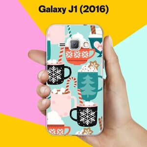 Силиконовый чехол на Samsung Galaxy J1 (2016) Узор новогодний / для Самсунг Галакси Джей 1 (2016)