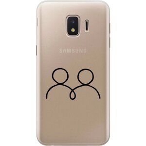 Силиконовый чехол на Samsung Galaxy J2 Core, Самсунг Джей 2 Кор с 3D принтом "Couple Lines" прозрачный