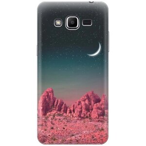 Силиконовый чехол на Samsung Galaxy J2 Prime, Самсунг Джей 2 Прайм с принтом "Месяц над розовыми горами"