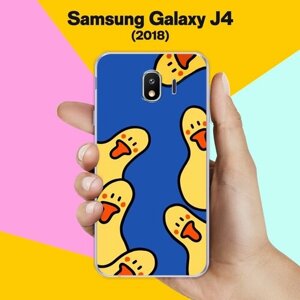 Силиконовый чехол на Samsung Galaxy J4 (2018) Утки / для Самсунг Галакси Джей 4 2018