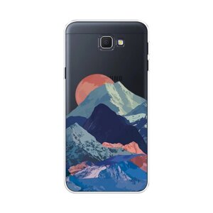 Силиконовый чехол на Samsung Galaxy J5 Prime 2016 / Самсунг Галакси J5 Prime 2016 "Закат в снежных горах", прозрачный