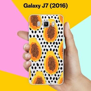 Силиконовый чехол на Samsung Galaxy J7 (2016) Оранжевый узор / для Самсунг Галакси Джей 7 (2016)