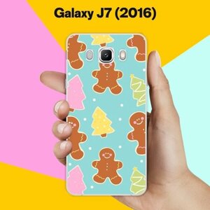 Силиконовый чехол на Samsung Galaxy J7 (2016) Пряни и Елки / для Самсунг Галакси Джей 7 (2016)