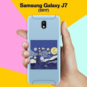 Силиконовый чехол на Samsung Galaxy J7 (2017) Ночь / для Самсунг Галакси Джей 7 2017