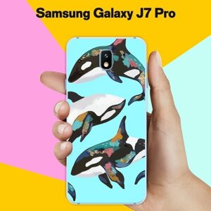 Силиконовый чехол на Samsung Galaxy J7 Pro Косатки / для Самсунг Галакси Джей 7 Про