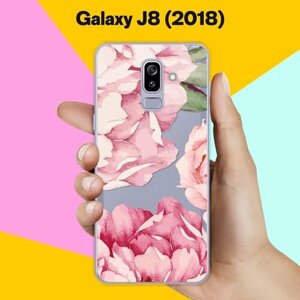 Силиконовый чехол на Samsung Galaxy J8 (2018) Пионы / для Самсунг Галакси Джи 8 2018