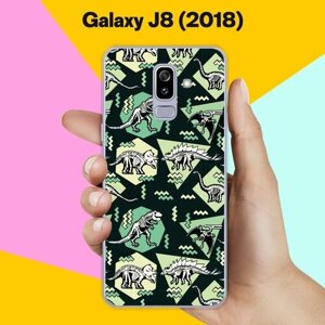 Силиконовый чехол на Samsung Galaxy J8 (2018) Узор из динозавров / для Самсунг Галакси Джи 8 2018