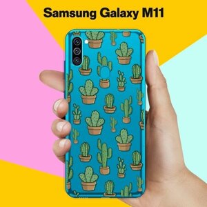 Силиконовый чехол на Samsung Galaxy M11 Кактусы / для Самсунг Галакси М11