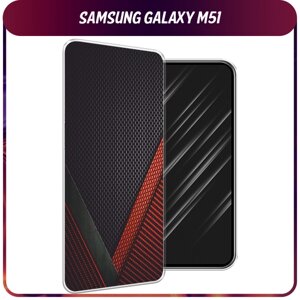 Силиконовый чехол на Samsung Galaxy M51 / Самсунг Галакси M51 "Красный карбон"
