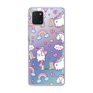 Силиконовый чехол на Samsung Galaxy Note 10 lite / Самсунг Галакси Ноте 10 Лайт "Sweet unicorns dreams", прозрачный