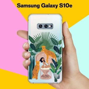 Силиконовый чехол на Samsung Galaxy S10e 2 тигра / для Самсунг Галакси С10е