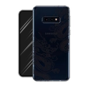 Силиконовый чехол на Samsung Galaxy S10E / Самсунг Галакси S10E "Два китайских дракона", прозрачный
