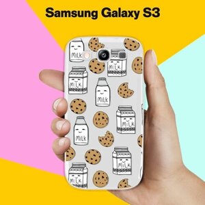 Силиконовый чехол на Samsung Galaxy S3 Печеньки и молоко / для Самсунг Галакси С3