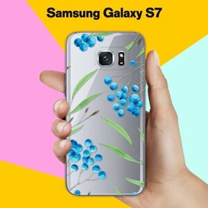 Силиконовый чехол на Samsung Galaxy S7 Голубика / для Самсунг Галакси С7