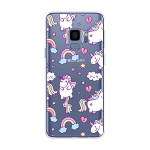 Силиконовый чехол на Samsung Galaxy S9 / Самсунг Галакси S9 "Sweet unicorns dreams", прозрачный