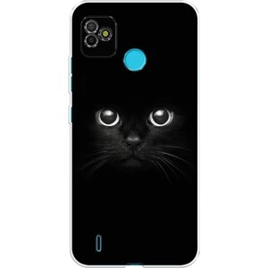 Силиконовый чехол на Tecno POP 5 / Техно ПОП 5 Взгляд черной кошки