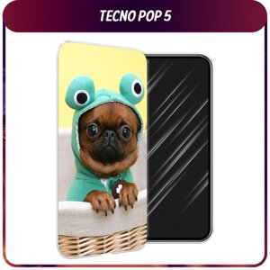 Силиконовый чехол на Tecno POP 5 / Текно Pop 5 "Собачка в шапке лягушки"