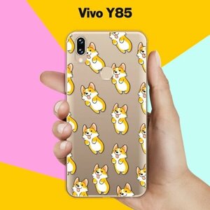 Силиконовый чехол на Vivo Y85 Узор из корги / для Виво Ю85