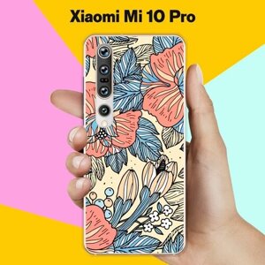 Силиконовый чехол на Xiaomi Mi 10 Pro Цветочки / для Сяоми Ми 10 Про