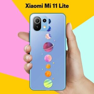 Силиконовый чехол на Xiaomi Mi 11 Lite Планеты в ряду / для Сяоми Ми 11 Лайт