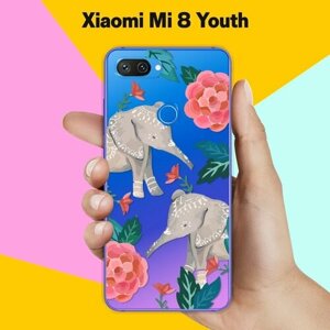 Силиконовый чехол на Xiaomi Mi 8 Youth Слоны / для Сяоми Ми 8 Юф