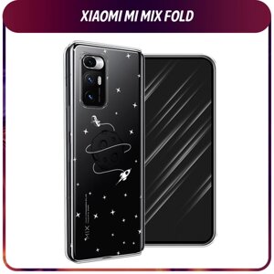 Силиконовый чехол на Xiaomi Mi Mix Fold / Сяоми Ми Микс Фолд "Полет вокруг луны", прозрачный
