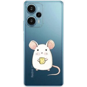 Силиконовый чехол на Xiaomi Poco F5 / Сяоми Поко Ф5 Мышка, прозрачный