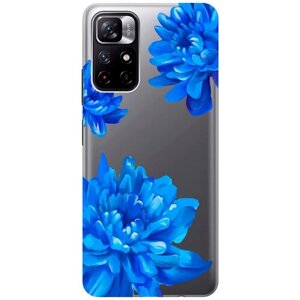 Силиконовый чехол на Xiaomi Poco M4 Pro 5G, Сяоми Поко М4 Про с 3D принтом "Amazing Asters" прозрачный