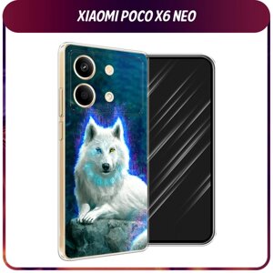 Силиконовый чехол на Xiaomi Poco X6 Neo / Сяоми Поко X6 Нео "Белоснежный волк"