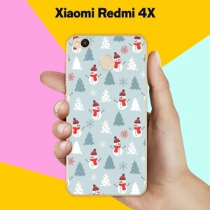 Силиконовый чехол на Xiaomi Redmi 4X Узор новогодний / для Сяоми Редми 4 Икс