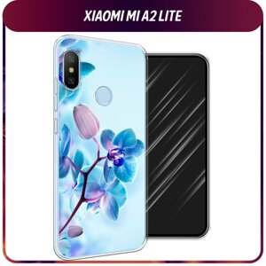 Силиконовый чехол на Xiaomi Redmi 6 Pro/6 Plus/Mi A2 Lite / Сяоми Редми 6 Про/6 Плюс/Ми A2 Лайт "Голубая орхидея"