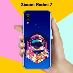 Силиконовый чехол на Xiaomi Redmi 7 Астронавт с пончиком / для Сяоми Редми 7