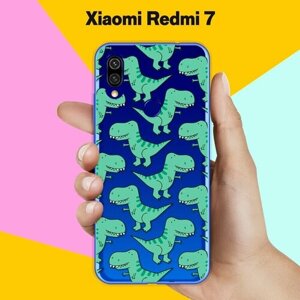 Силиконовый чехол на Xiaomi Redmi 7 Динозавры / для Сяоми Редми 7