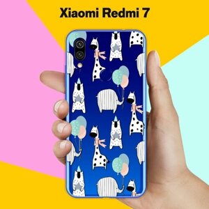 Силиконовый чехол на Xiaomi Redmi 7 Слон и жираф / для Сяоми Редми 7