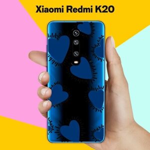 Силиконовый чехол на Xiaomi Redmi K20 Синий сердца / для Сяоми Редми К20