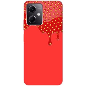 Силиконовый чехол на Xiaomi Redmi Note 12, Сяоми Редми Ноут 12 Silky Touch Premium с принтом "Jam" красный
