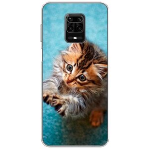 Силиконовый чехол на Xiaomi Redmi Note 9 Pro / Сяоми Редми Нот 9 Про Котенок просит есть