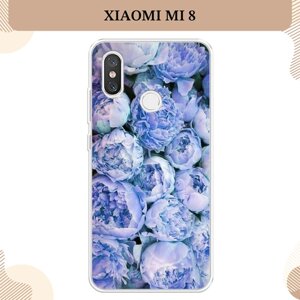 Силиконовый чехол "Пионы голубые" на Xiaomi Mi 8 / Сяоми Mi 8