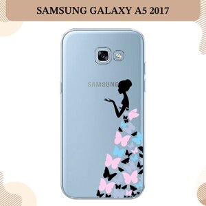 Силиконовый чехол "Платье из бабочек" на Samsung Galaxy A5 2017 / Самсунг Галакси A5 2017, прозрачный