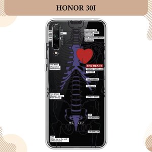 Силиконовый чехол "Скелет человека" на Honor 30i / Хонор 30i, прозрачный