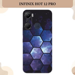 Силиконовый чехол "Соты космос" на Infinix Hot 12 Pro / Инфиникс Хот 12 Про