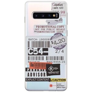 Силиконовый чехол Tag Stickers на Samsung Galaxy S10 / Самсунг С10