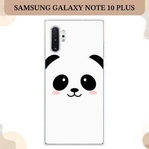 Силиконовый чехол "Улыбка панды" на Samsung Galaxy Note 10 Plus / Самсунг Галакси Ноте 10 Плюс