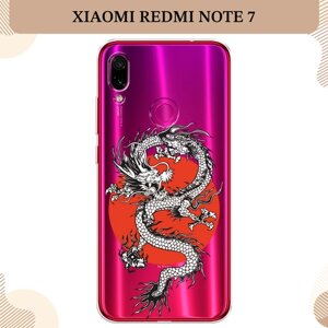 Силиконовый чехол "Восходящий дракон" на Xiaomi Redmi Note 7 / Сяоми Редми Нот 7, прозрачный