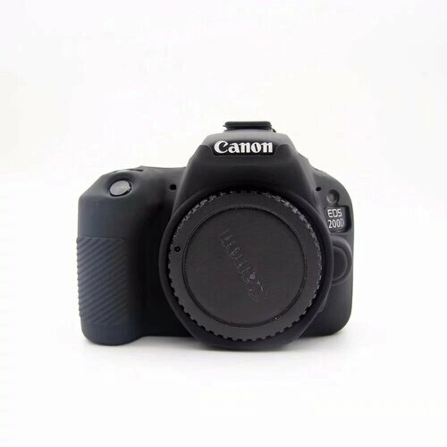 Силиконовый противоударный чехол MyPads для фотоаппарата Canon EOS 200D Mark II/ 250D ультра-тонкий из мягкого качественного силикона черный