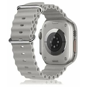 Силиконовый ребристый ремешок "Prime Watchband" для Apple Watch 38/40/41 mm S/M, серый