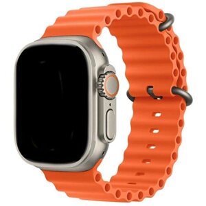 Силиконовый ремешок BELT для Smart Watch Ultra ультра 42мм 44мм 45мм 49мм оранжевый