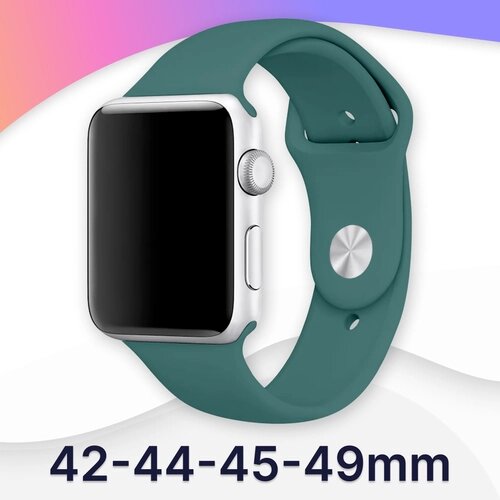 Силиконовый ремешок для Apple Watch 42-44-45-49 mm, Series 1-9, SE, Ultra / Сменный браслет (Sport Band) для смарт часов Эпл Вотч (Cactus S)