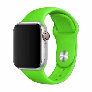 Силиконовый ремешок для Apple Watch (Эпл Вотч) 38/40/41мм / Эластичный спортивный браслет для умных смарт-часов / размер браслета L , зеленый (L)